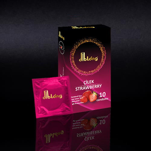 Diblong Condom Strawberry - 10 Pieces - XXYMAX